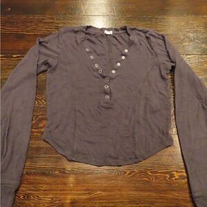 Garage Deep Purple/ dark gray Henley Top